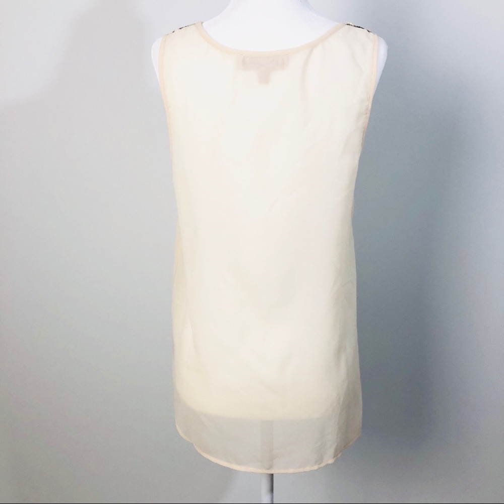 Philosophy Bead Sheer Peach Cream Camisole Top Blouse - Picture 8 of 8